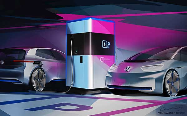 A Volkswagen a korszerű évvel przentálja mobil elektromos töltőállomás rendszerét